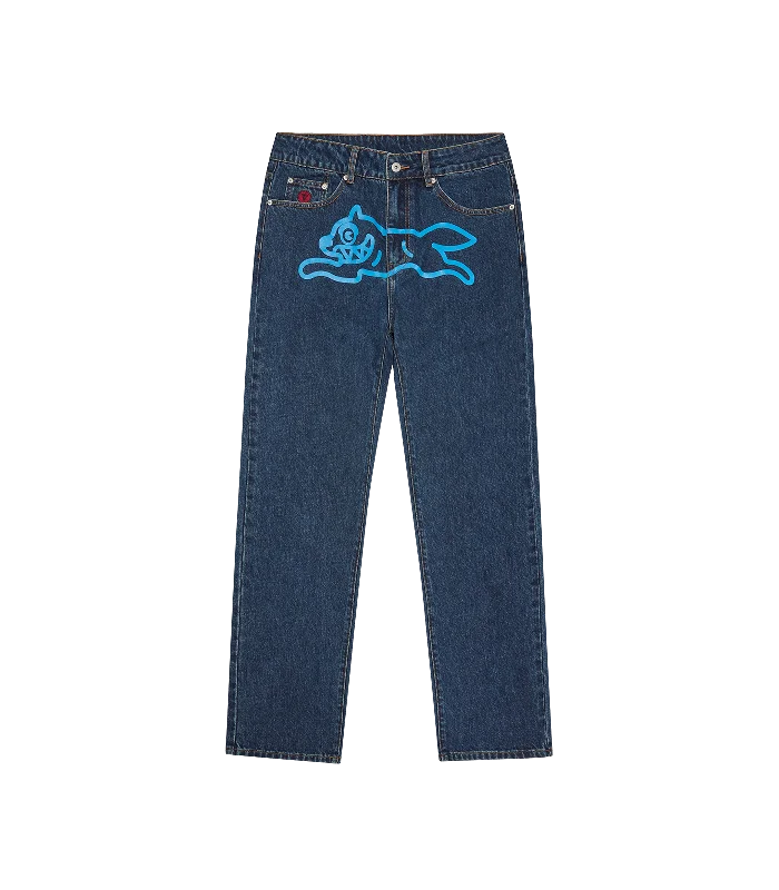 RUNNING DOG DENIM PANTS - DARK BLUE DENIM