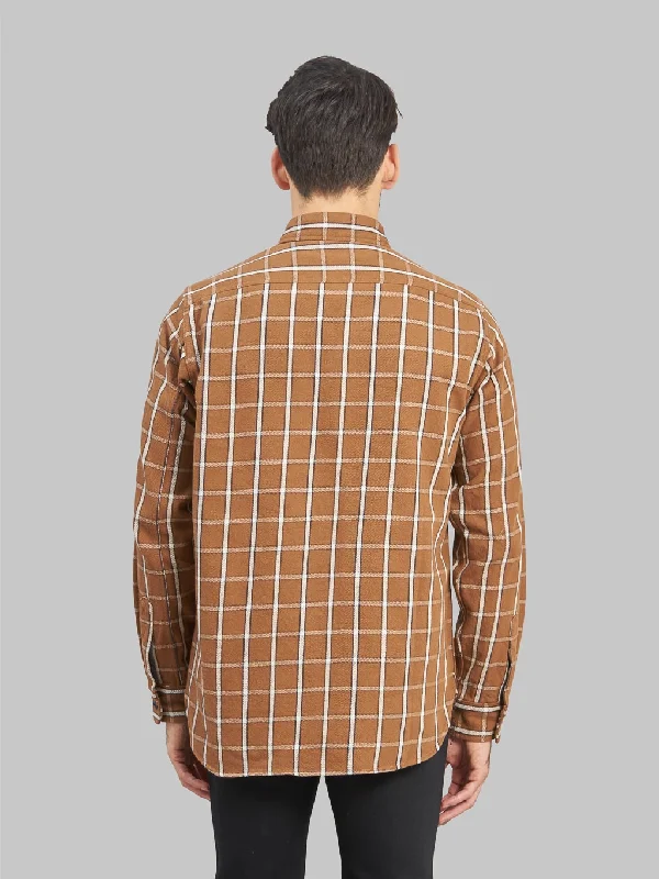 Seuvas Twill Work Flannel Shirt Amakusa Button Mocha