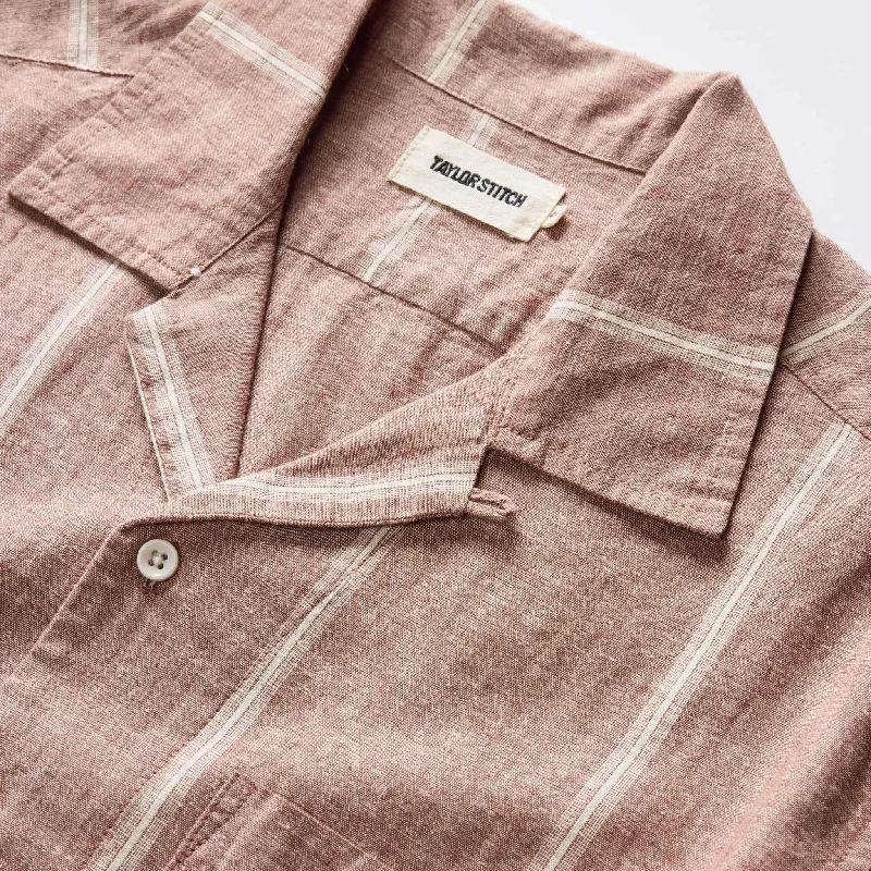 The Short Sleeve Hawthorne in Dried Fig Stripe