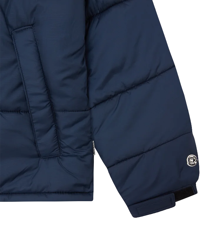 SMALL ARCH LOGO PUFFER JACKET - NAVY