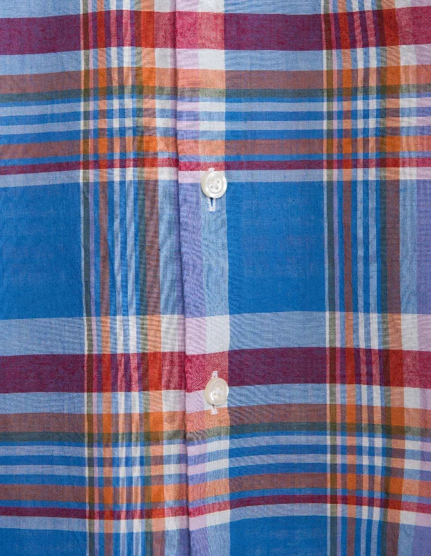 Summer Blue And Orange Madras