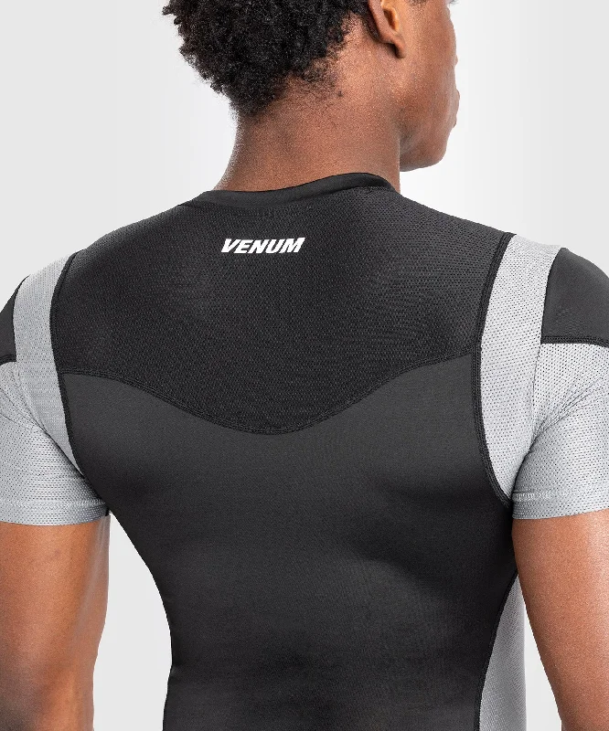 Venum Tempest Men's Short Sleeve Rashguard - Black/Grey