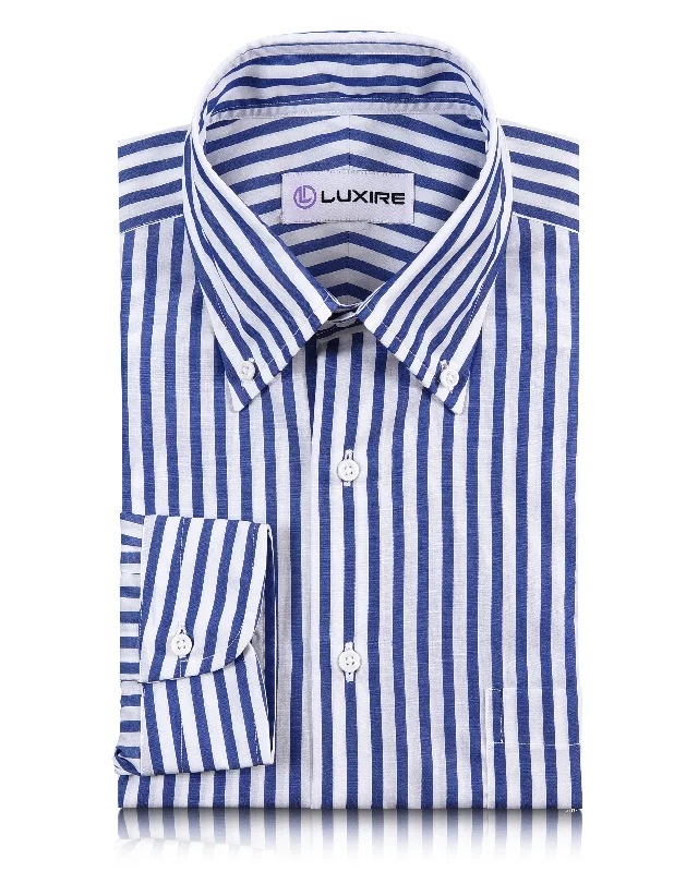 White Blue Candy Stripes Oxford Shirt